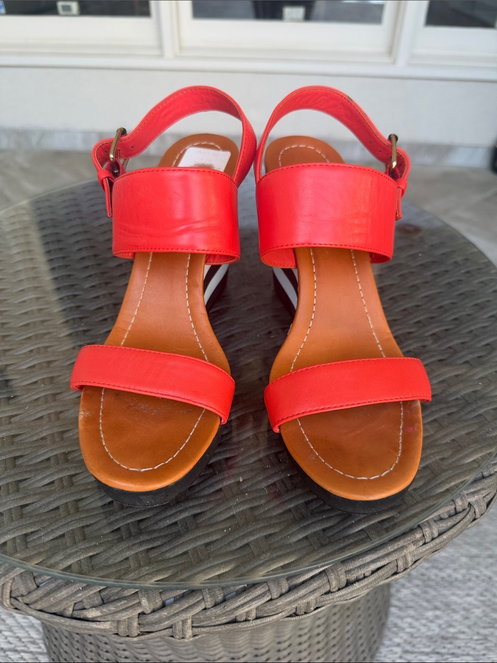 Kate Spade Orange Leather Slingback Sandals